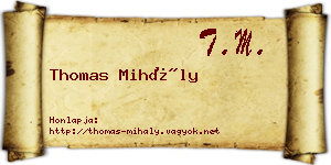 Thomas Mihály névjegykártya