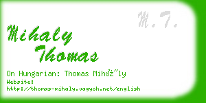 mihaly thomas business card